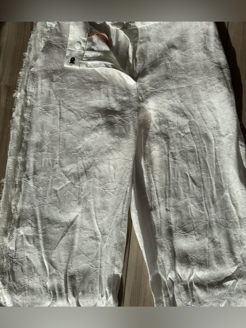 Zara White Wide Leg Blend Pants - Picture 4 of 6